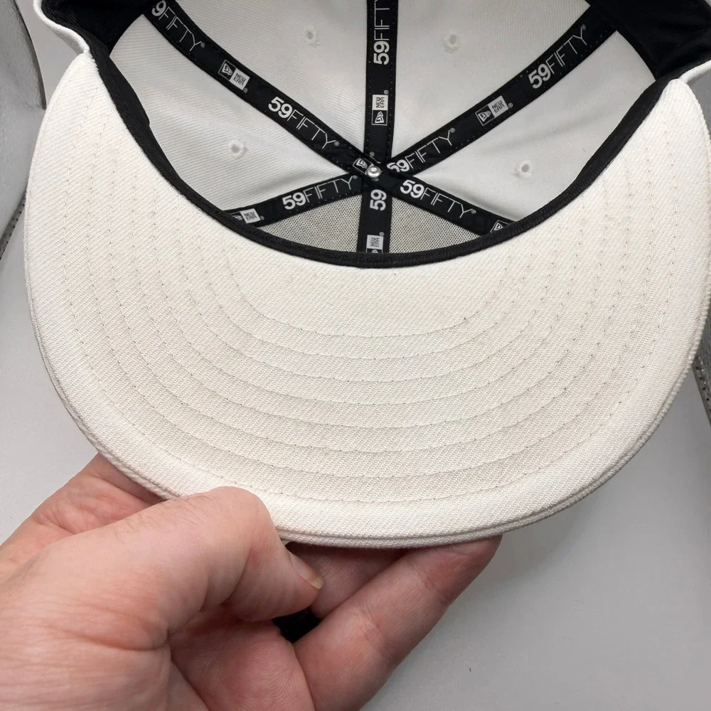 New Era 59FIFTY‎ Pittsburgh Steelers Fitted Hat White Tonal Size 7 1/8 NFL Cap